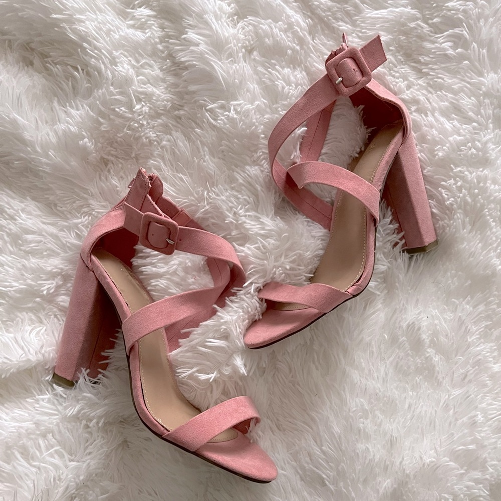 Pink Chunky Heel: size 8